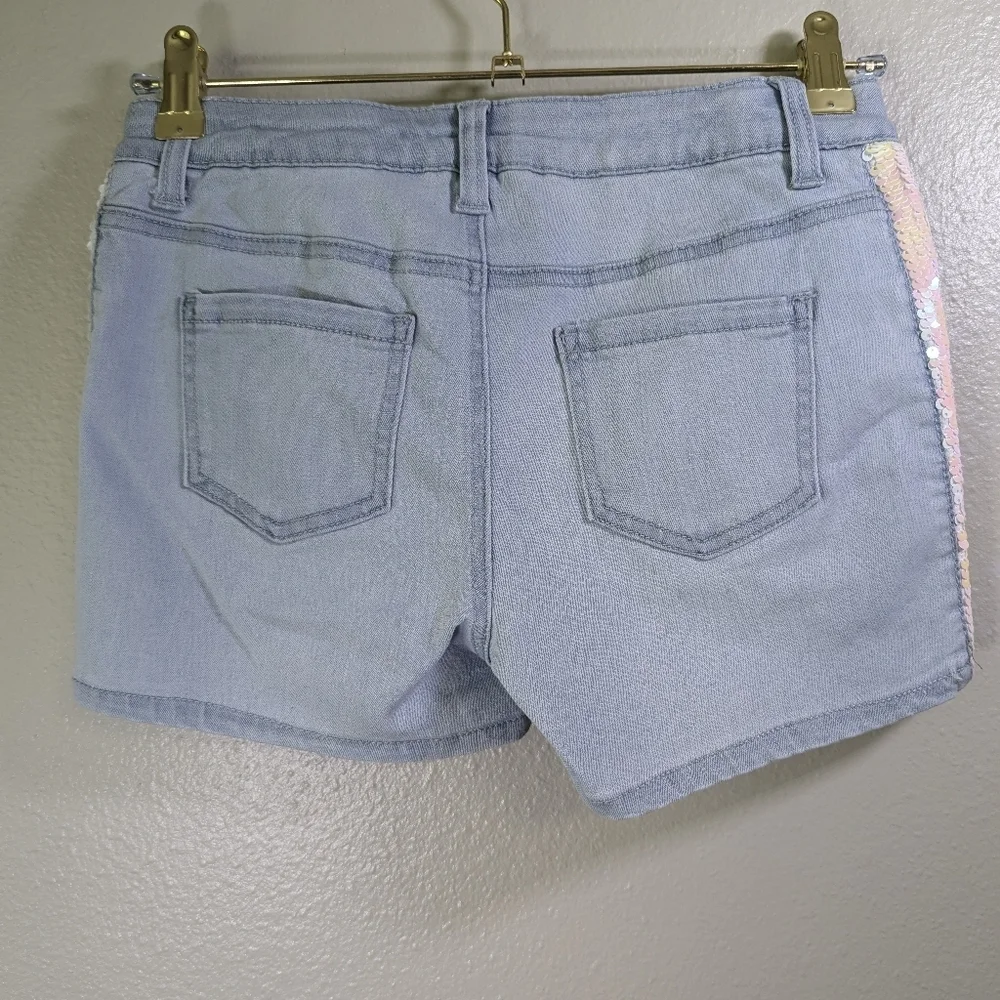 Cat & Jack girls jean shorts with sequins super stretch size L (10-12)